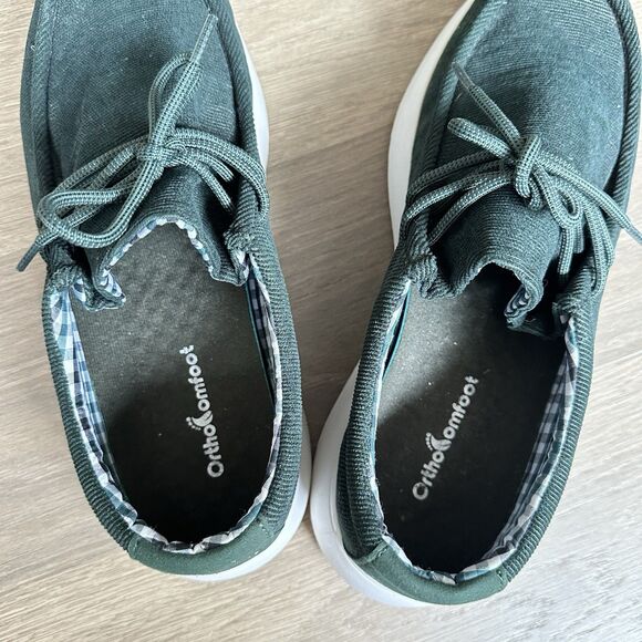 Ortho Comfoot Shoes Men 11.5 Green Corduroy Cushioned Walking Orthopedic - Picture 7 of 12